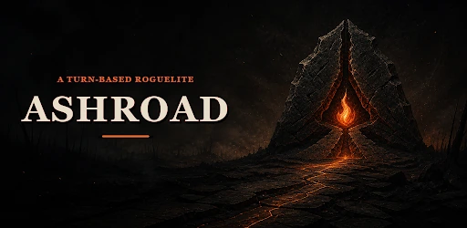 Ashroad official feature graphic showing dark fantasy wasteland